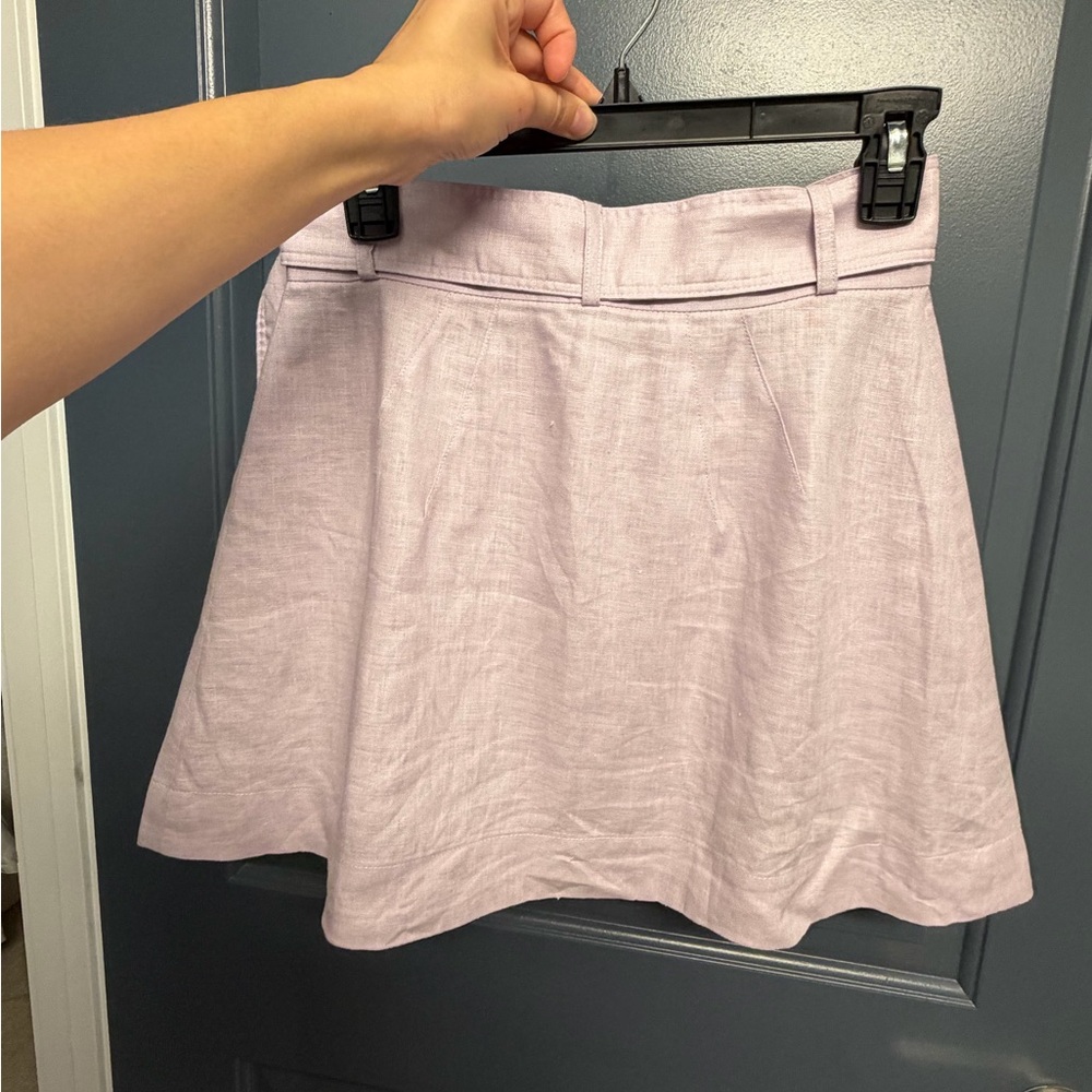 Matthew Bruch Lilac Linen Cargo Skirt - Picture 3 of 6